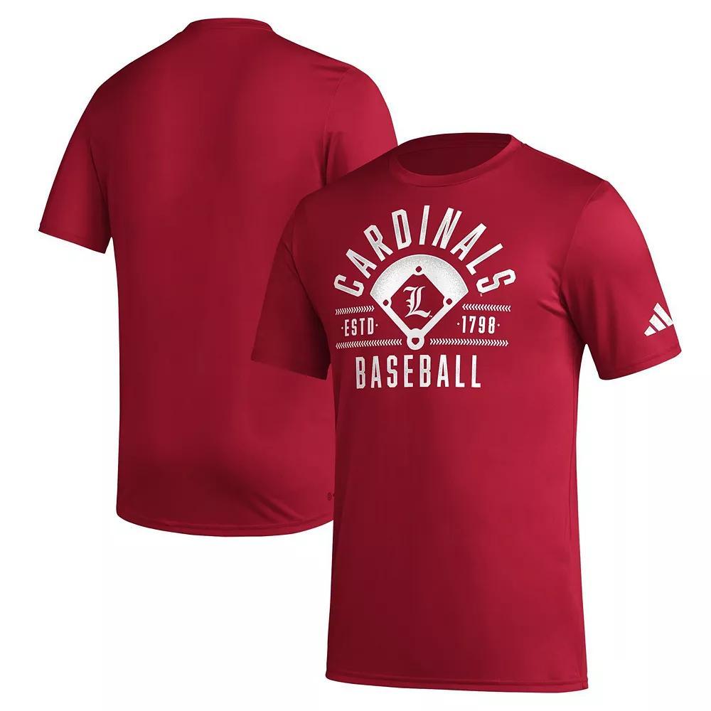 Men's adidas Red Louisville Cardinals Exit Velocity Baseball Pregame AEROREADY T-Shirt, Size: XL Product Image