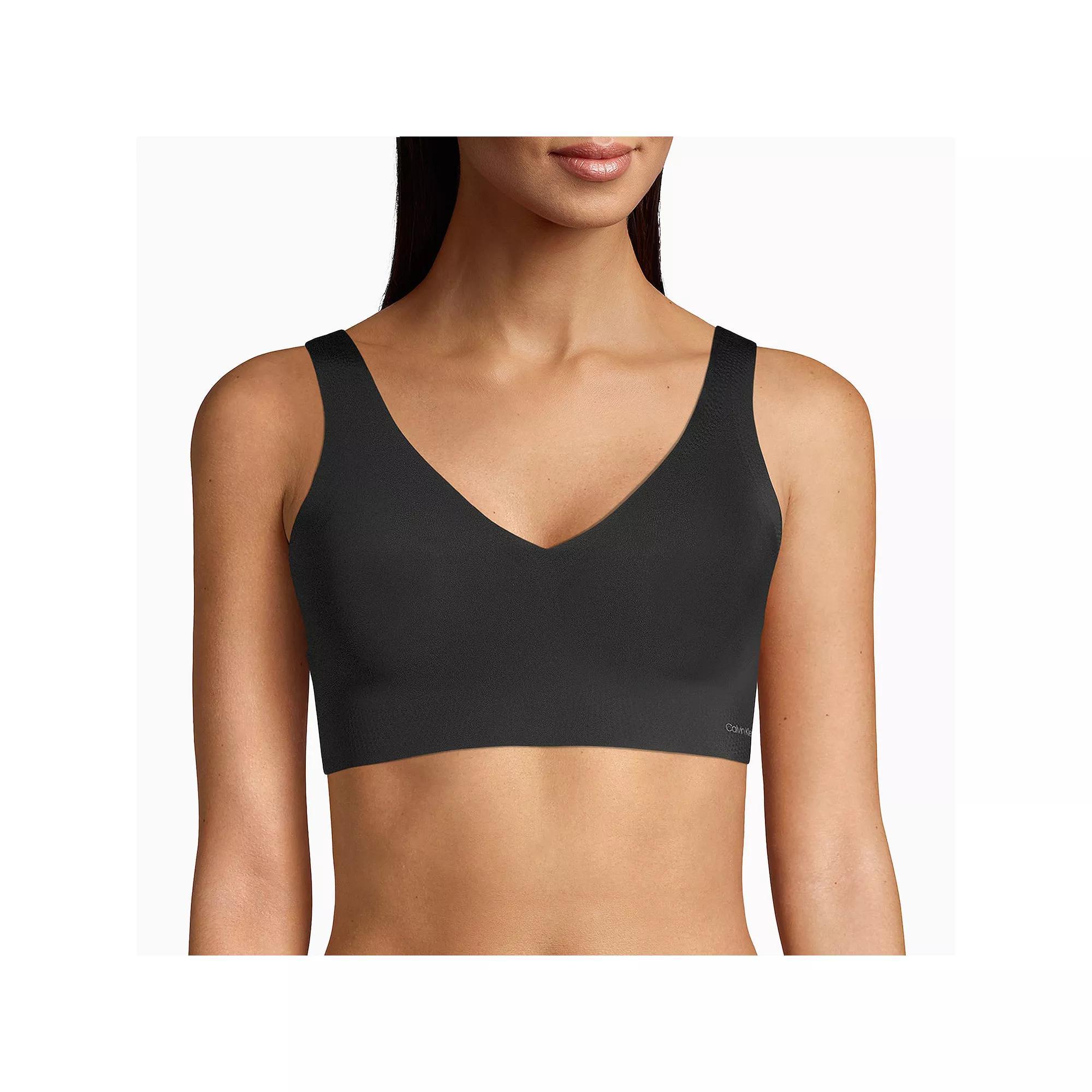 Calvin Klein Invisibles Comfort Push Up Plunge Bralette QF5785, Women's, Size: XS, Black Product Image
