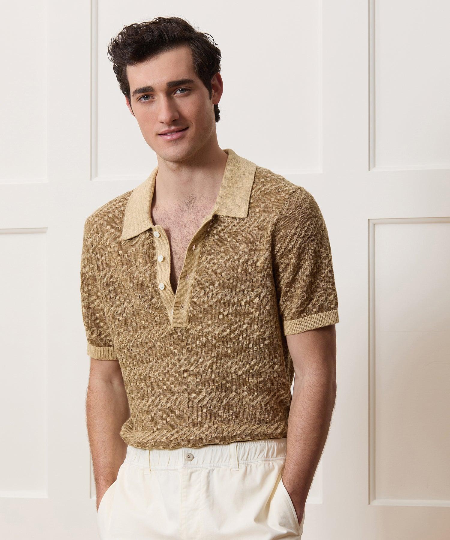 Linen Sweater Polo Product Image