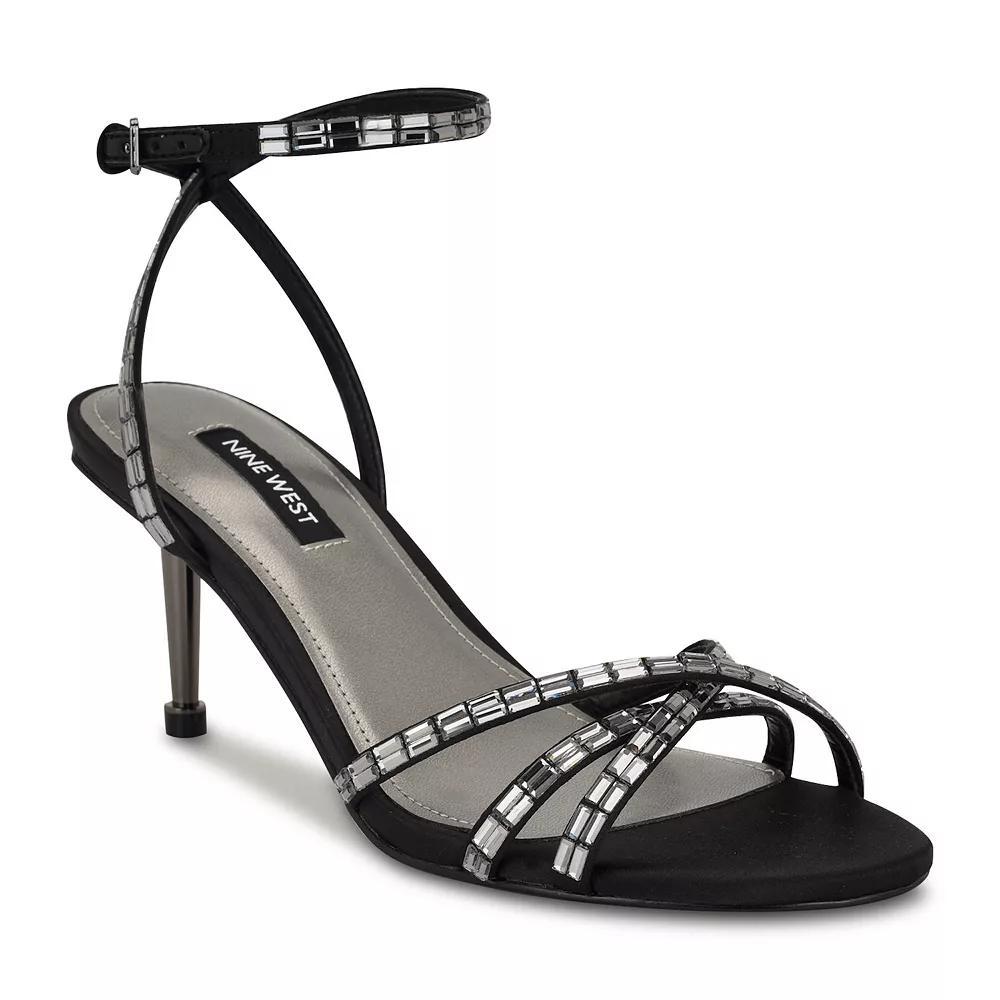 Nine West Amseta Women's Embellished Heeled Dress Sandals, Size: 8, Black Product Image