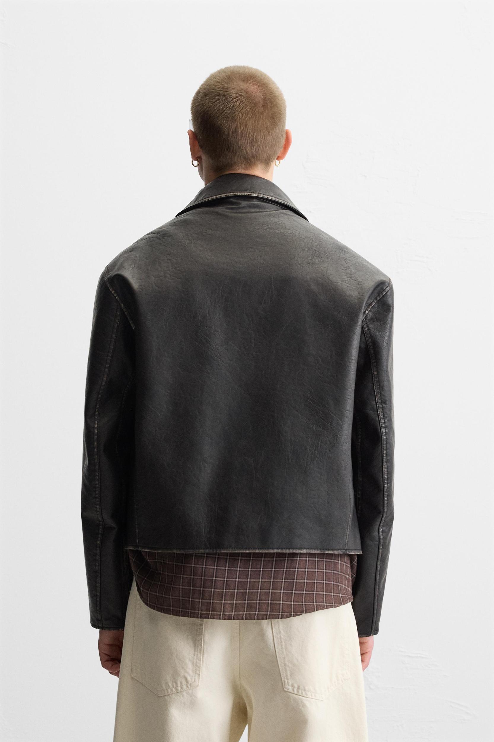 FAUX LEATHER WASHED JACKET Product Image