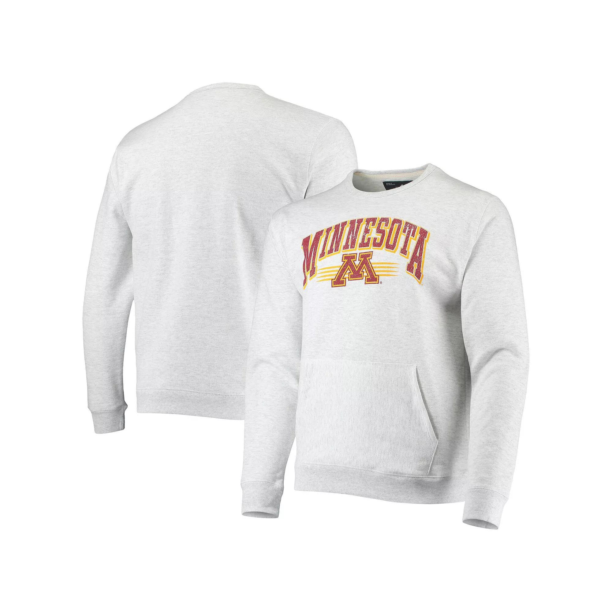 Men's League Collegiate Wear Heathered Gray Minnesota Golden Gophers Upperclassman Pocket Pullover Sweatshirt, Size: Large, Grey Product Image