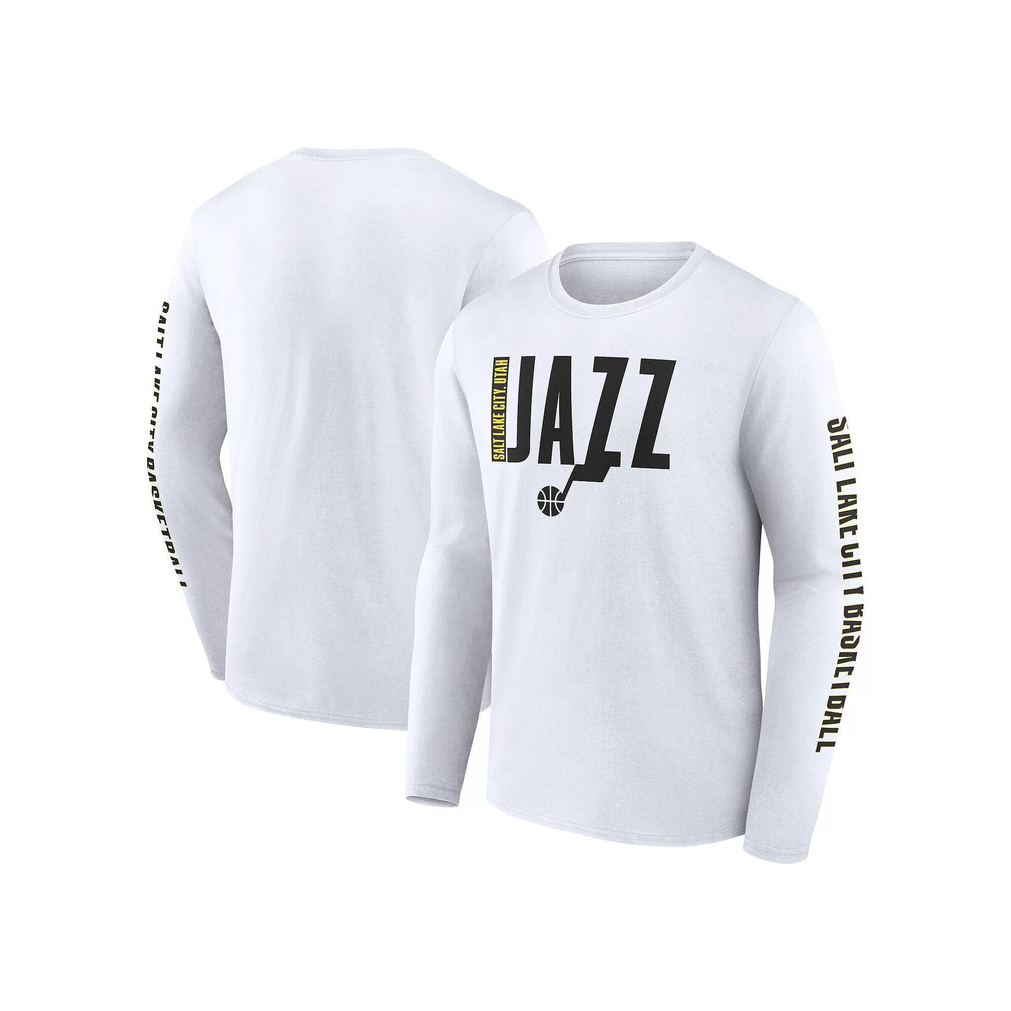 Men's White Utah Jazz Vision Long Sleeve T-Shirt, Size: Small, Jaz White Product Image