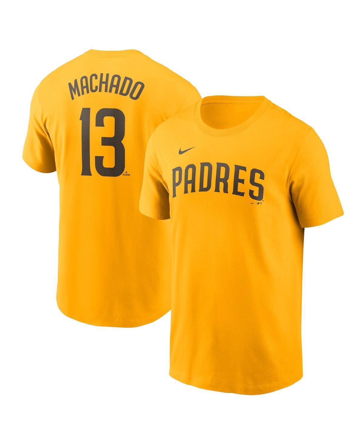 Men's Nike Manny Machado Gold San Diego Padres Fuse Name & Number T-Shirt, Size: XL Product Image