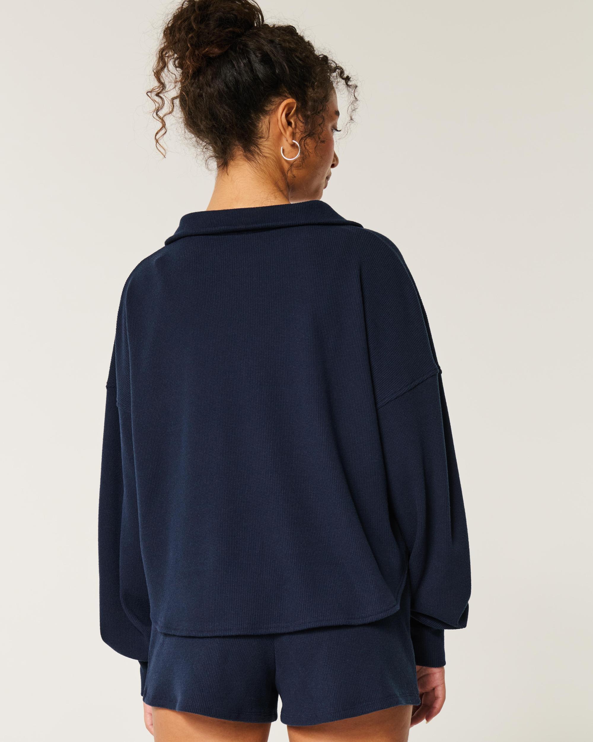 Gilly Hicks Cozy Waffle Quarter-Zip Top Product Image