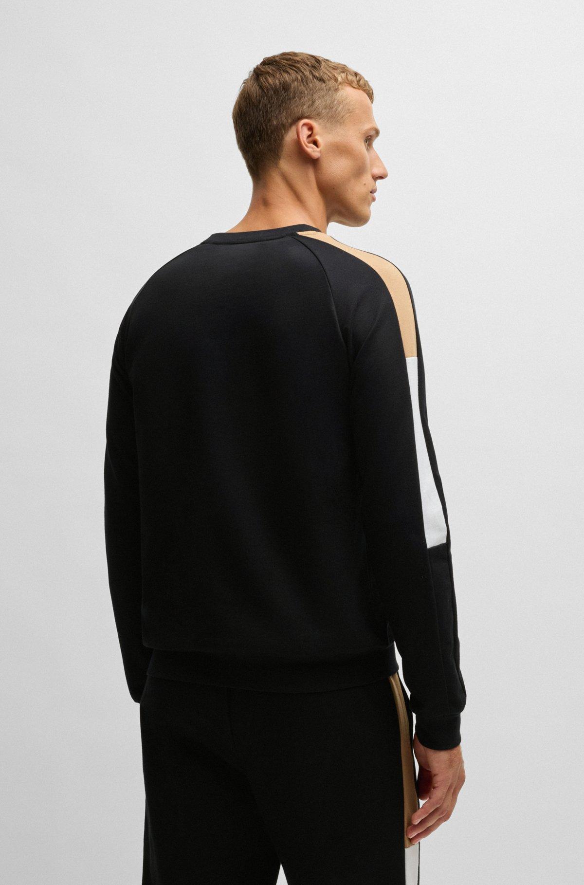 Regular-fit sweatshirt in cotton terry with contrast panels Product Image