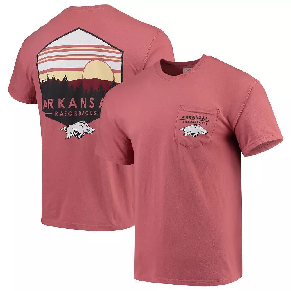 Men's Cardinal Arkansas Razorbacks Landscape Shield Comfort Colors Pocket T-Shirt, Size: 2XL, Red Product Image