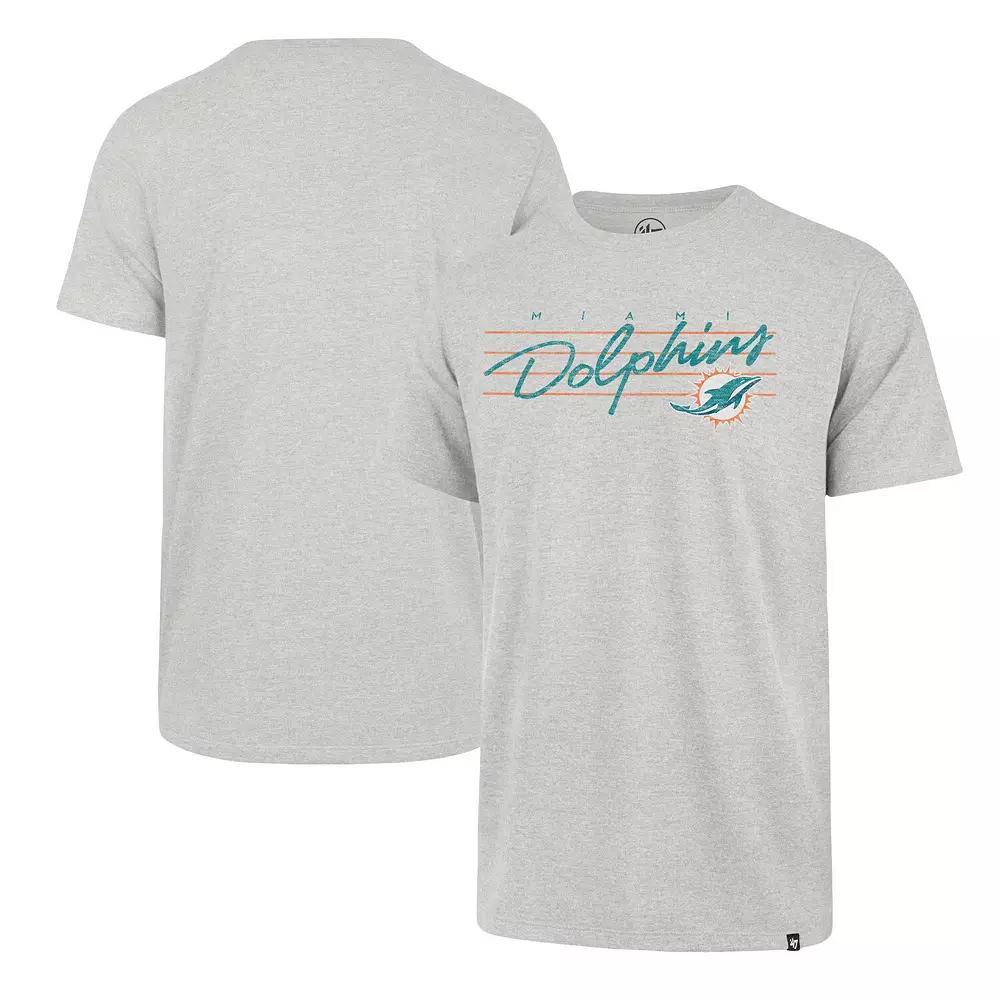 Men's '47 Gray Miami Dolphins Downburst Franklin T-Shirt, Size: Small, Grey Product Image