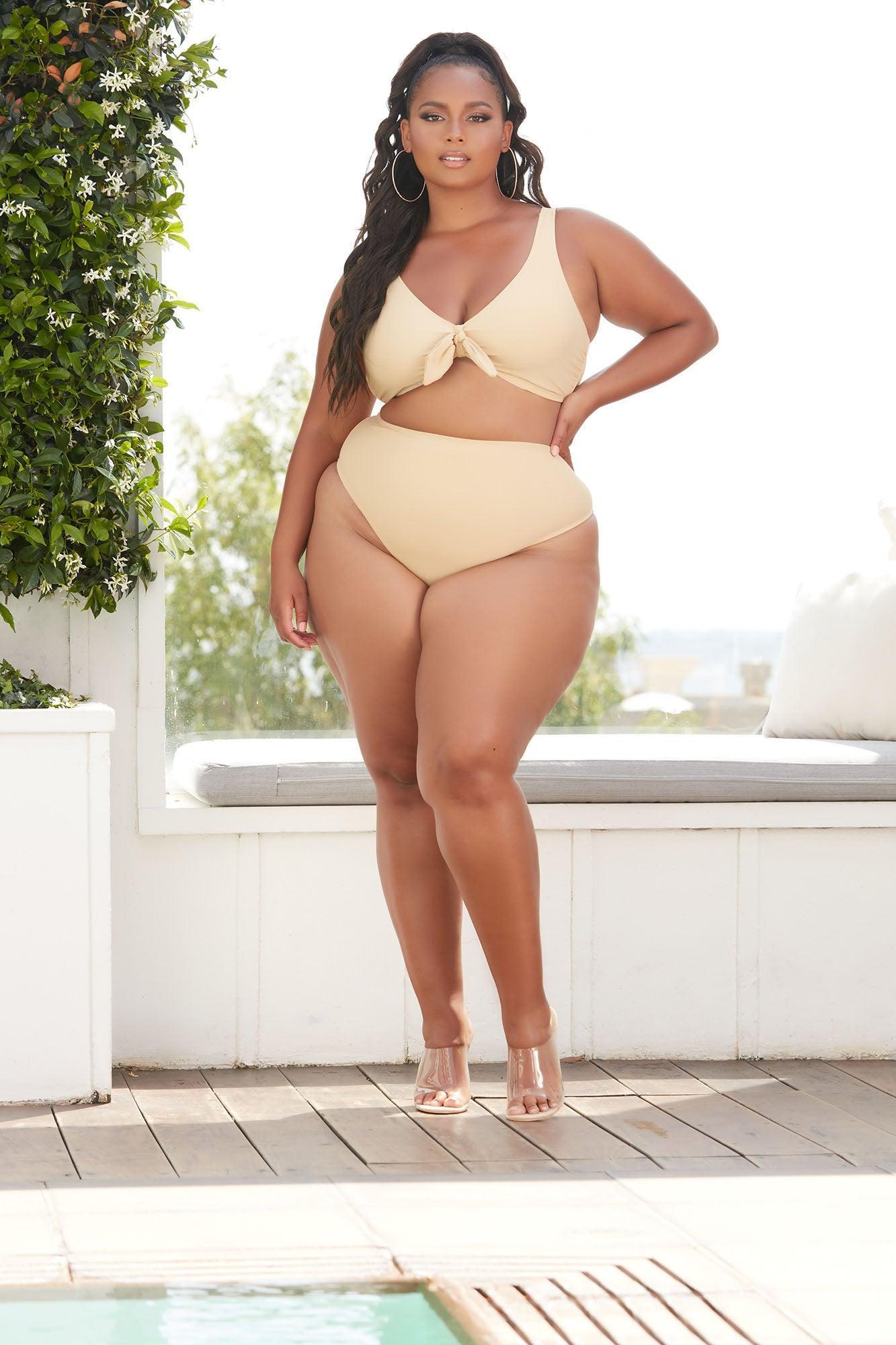 Beachy Summer Strappy 2 Piece Bikini - Nude Product Image