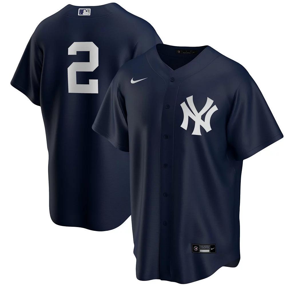 Men's Nike Derek Jeter Navy New York Yankees Alternate Replica Player Jersey, Size: Small, Blue Product Image