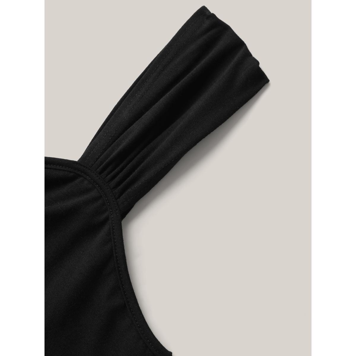 Plus Size Crosswrap Bodice Pockets Midi Dress Black Women Heart neckline Sleeveless Curvy BloomChic 22-24/3X Product Image