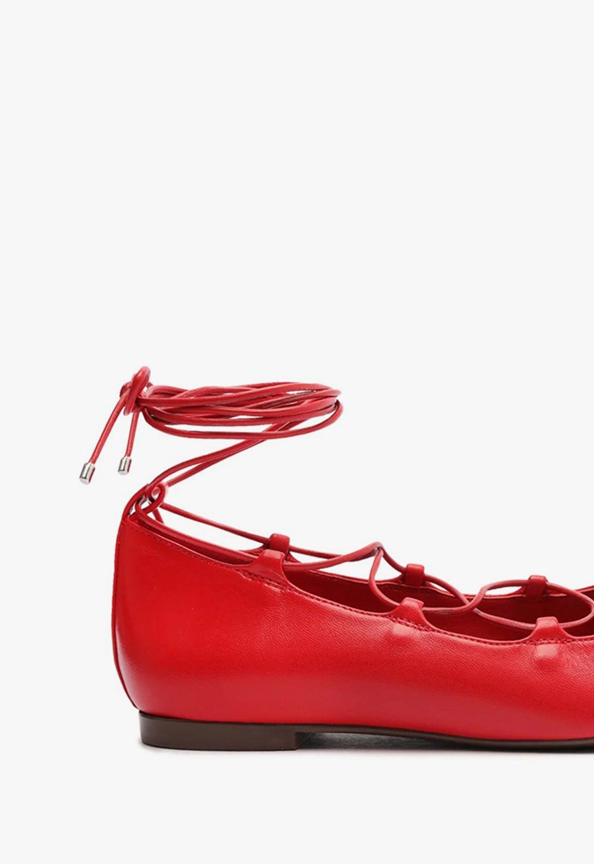 Arissa Lace Up Leather Flat Product Image