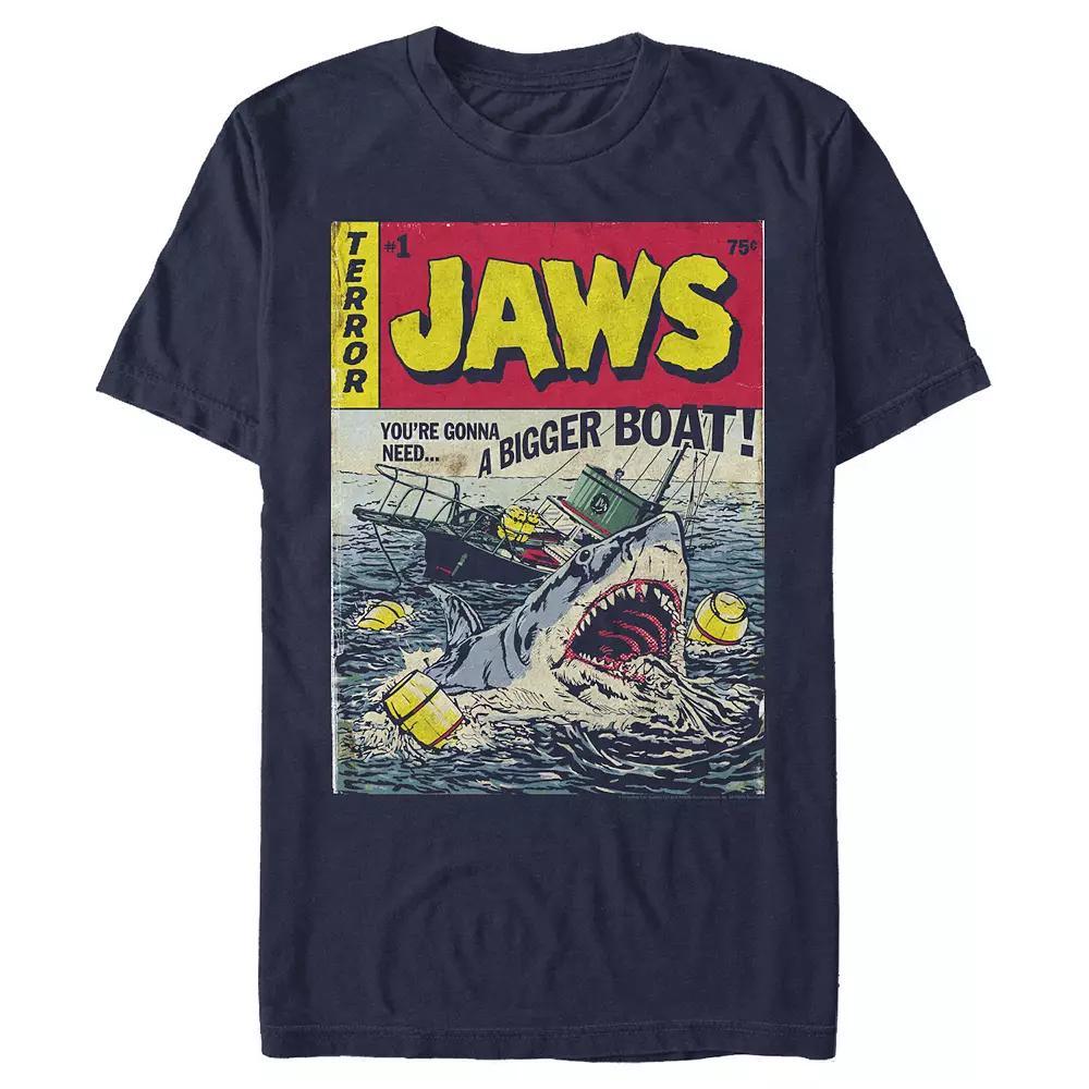 Men's Jaws Comic Book Cover Graphic Tee, Size: XS, Royal Product Image