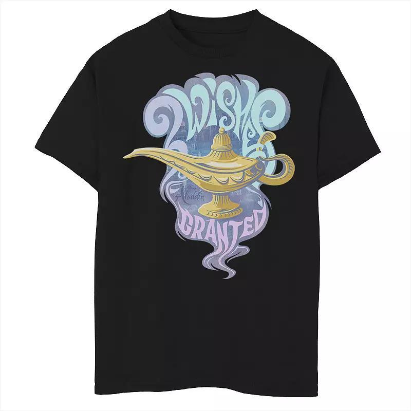 Disney's Aladdin Boys 8-20 Live Action Wishes Granted Genie Lamp Graphic Tee, Boy's, Size: Large, Black Product Image