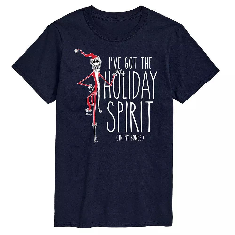 Disney's The Nightmare Before Christmas Men's Holiday Spirit In My Bones Graphic Tee, Size: Medium, Blue Product Image