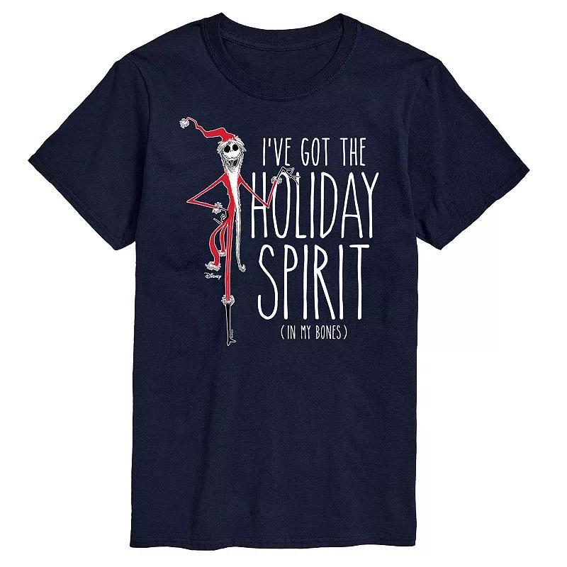 Disney's The Nightmare Before Christmas Men's Holiday Spirit In My Bones Graphic Tee, Size: Medium, Blue Product Image