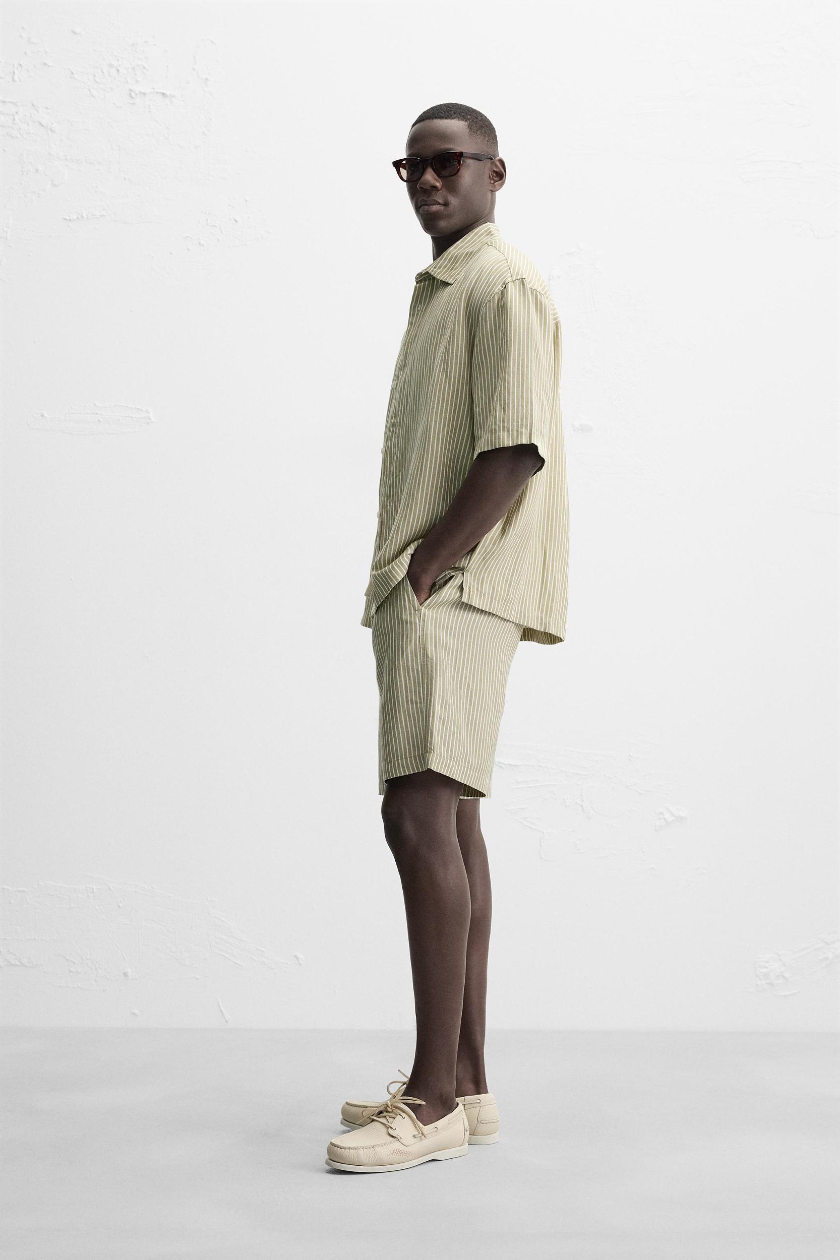 LINEN - VISCOSE STRIPED SHIRT Product Image