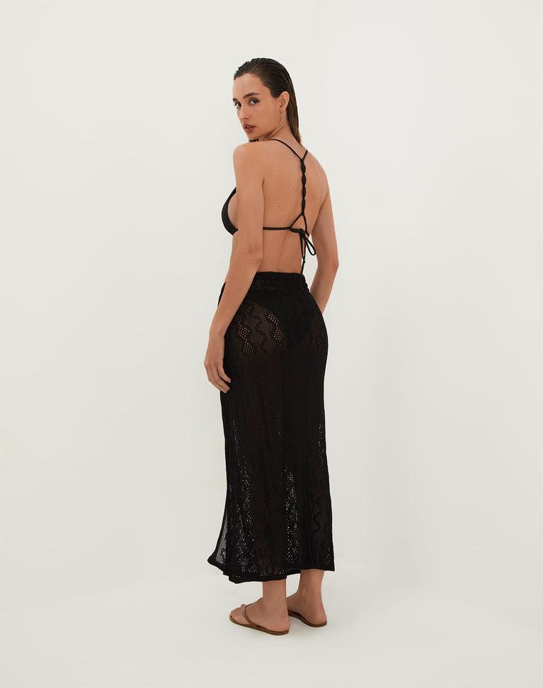 Knit Karen Midi Skirt - Black Product Image