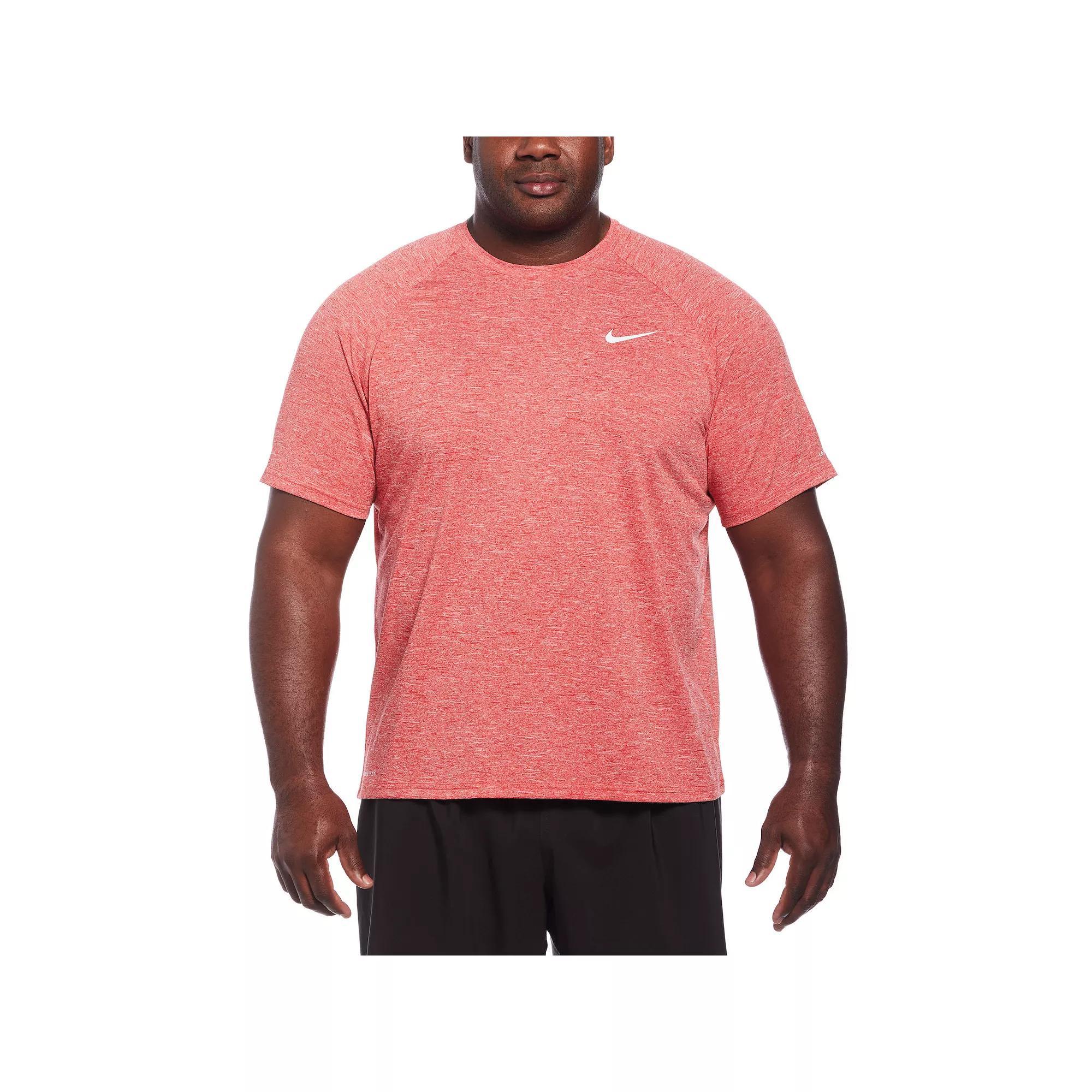 Big & Tall Nike Dri-FIT UPF 40+ Heathered Hydroguard Swim Top, Mens Product Image