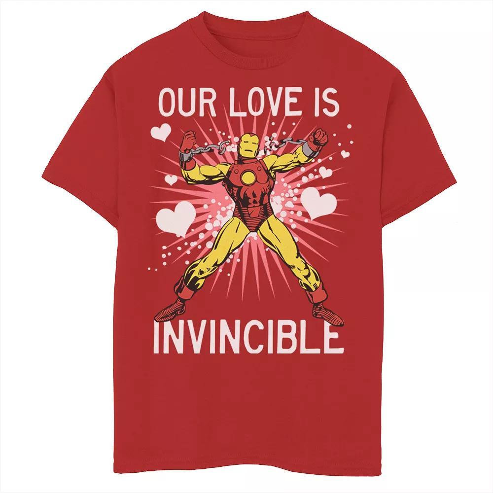 Boys 8-20 Marvel Iron Man Our Love Is Invincible Tee, Boy's, Size: Large, Red Product Image