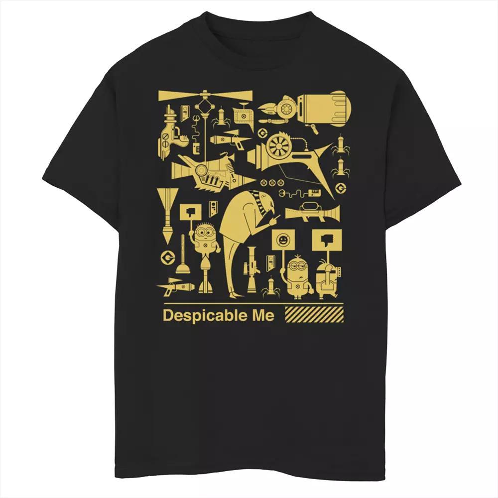 Boys' 8-20 Minions Plans Graphic Tee, Boy's, Size: Large, Black Product Image