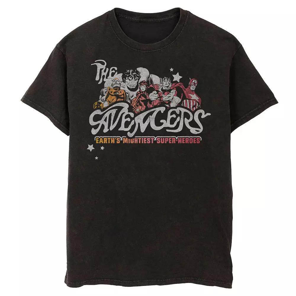 Men's Marvel Avengers Earth's Mightiest Super Heroes Vintage Graphic Tee, Size: XXL, Black Product Image