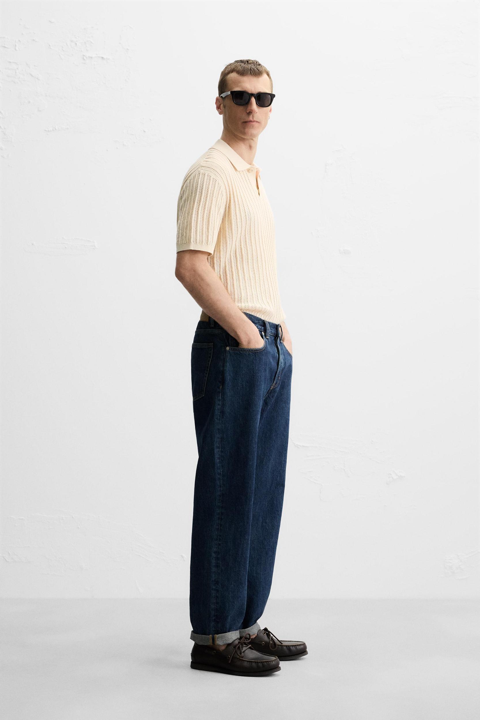 COTTON - LINEN BLEND KNIT POLO Product Image