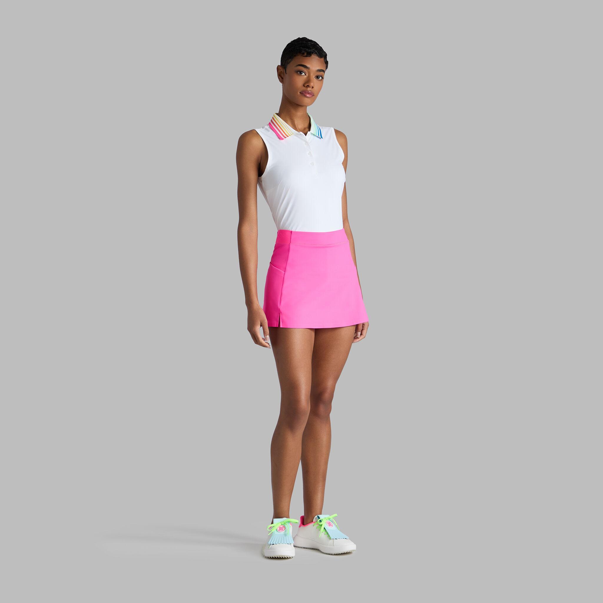 GRADIENT COLLAR SILKY TECH NYLON SLEEVELESS POLO Product Image