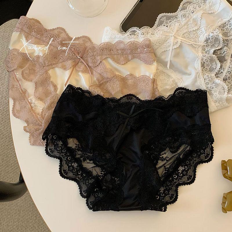 Lace Panel Bikini Panty Product Image