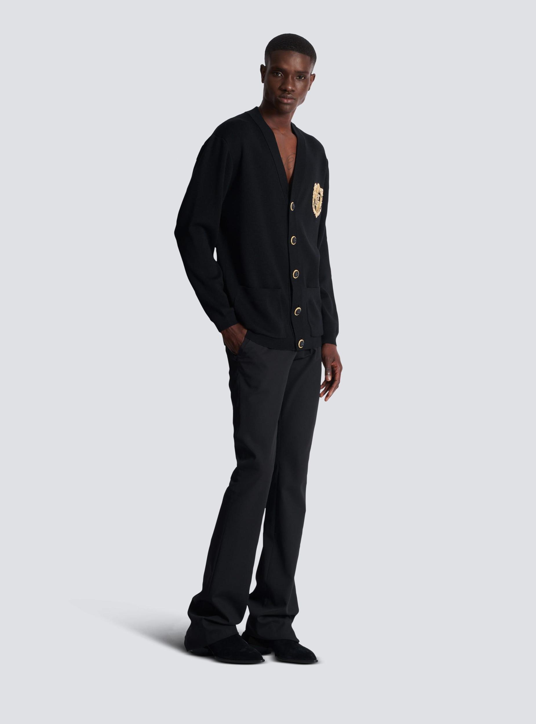 Knit cardigan with embroidered patch Product Image