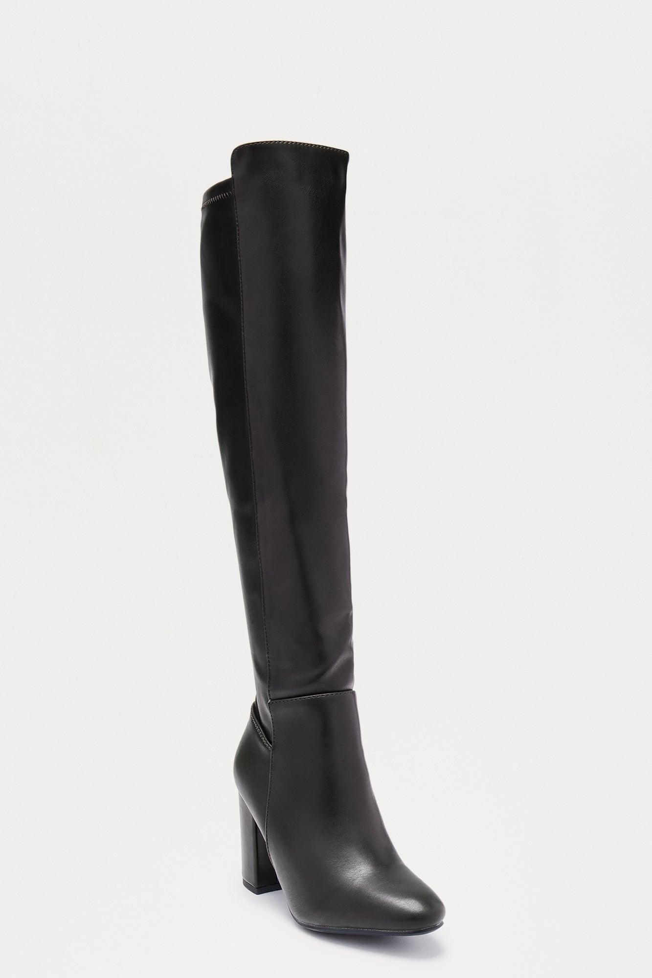 Whiskey Faux Leather Boots - Black Product Image