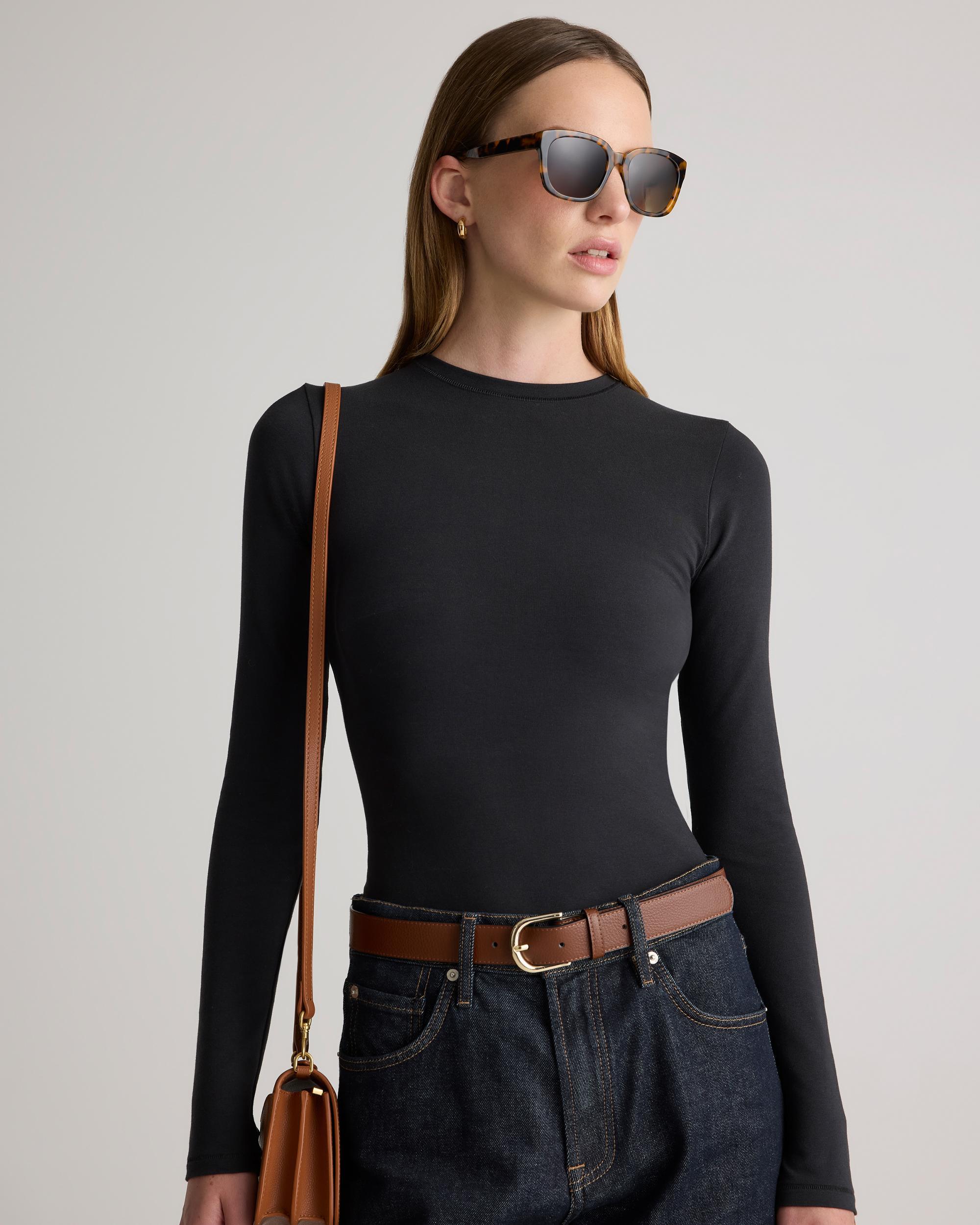 Quince | Women's Stretch Cotton Jersey Fitted Long Sleeve T-Shirt Size XS, Organic Cotton Product Image