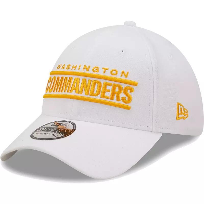 Men's New Era White Washington Commanders Wordmark Iced II 39THIRTY Flex Hat, Size: Medium/Large, Wft White Product Image