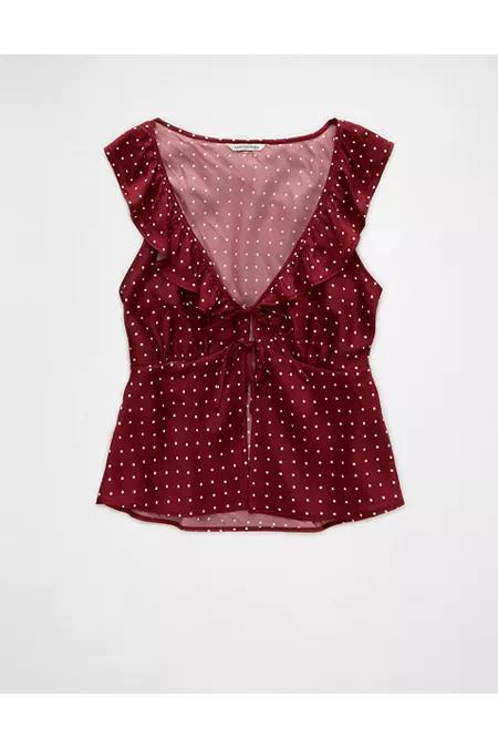 AE Ruffle Tie-Front Tank Top Womens Product Image