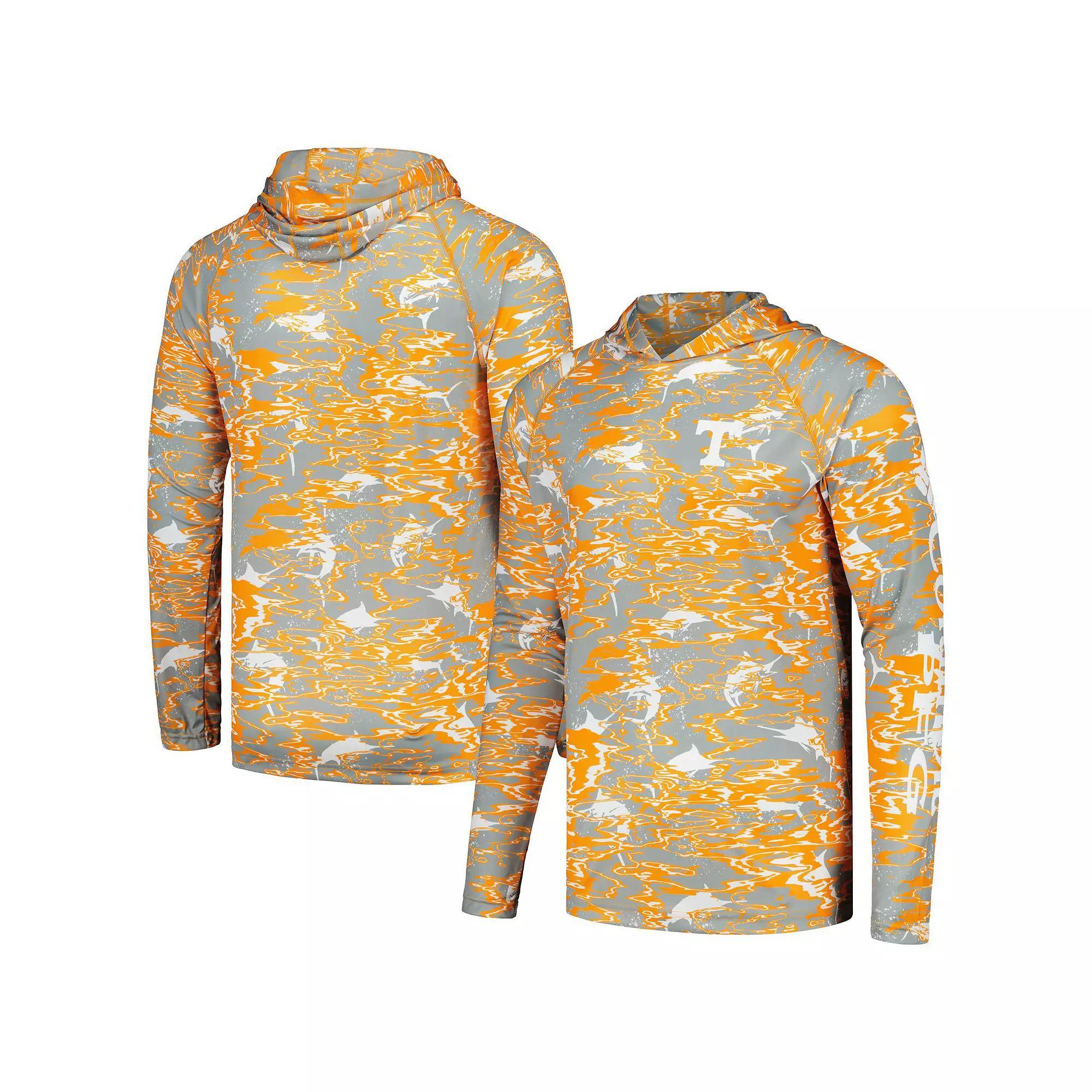 Men's Columbia  Tennessee Orange Tennessee Volunteers PFG Terminal Tackle Omni-Shade Rippled Long Sleeve Hooded T-Shirt, Size: Large Product Image