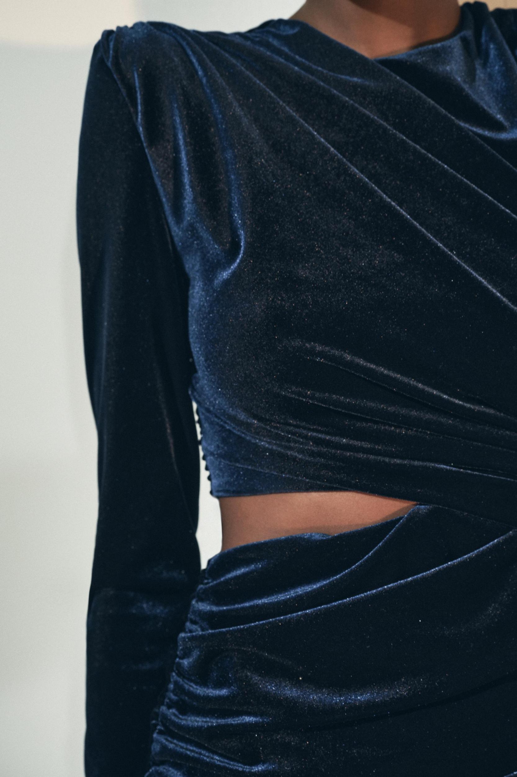 CUT OUT VELVET DRESS ZW COLLECTION Product Image