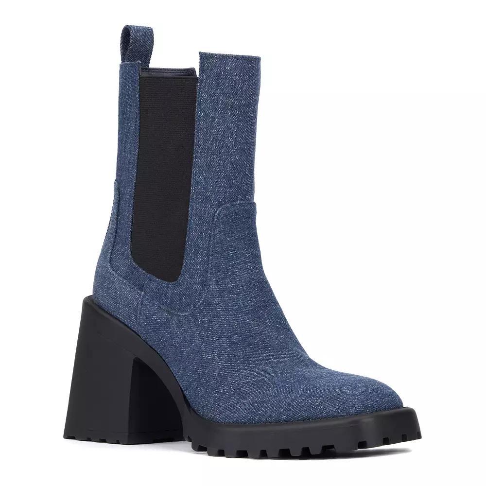 Olivia Miller No Notes Womens Ankle Boots Blue Product Image