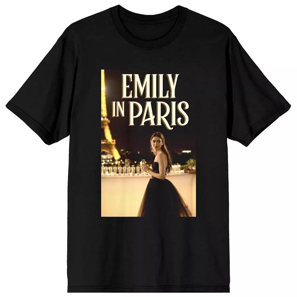 Juniors' Netflix Emily In Paris Eiffel Tower Graphic Tee, Women's, Size: XL, Black Product Image