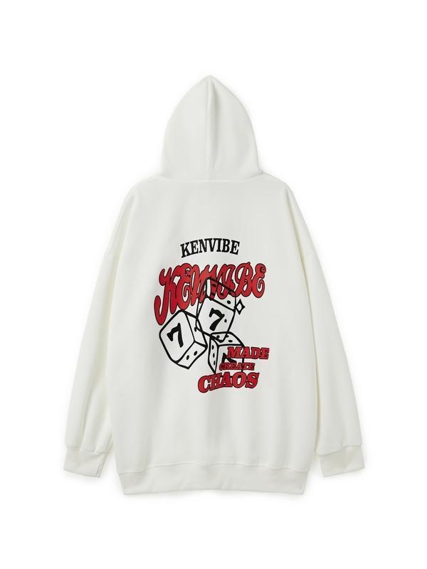 Men's Flocking Print Oversized Hoodie Product Image