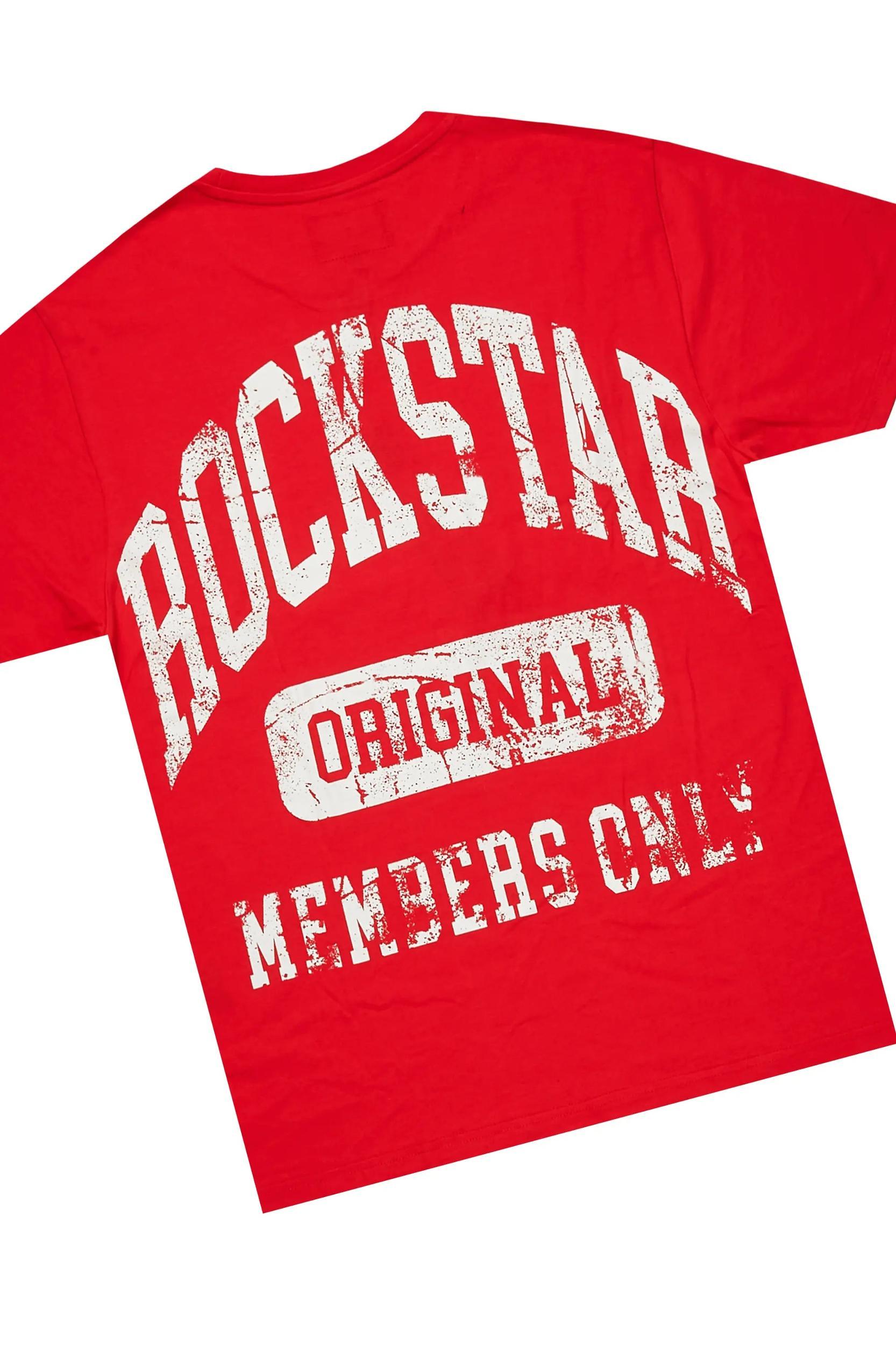 Members Red T-Shirt/Short Set Male Product Image