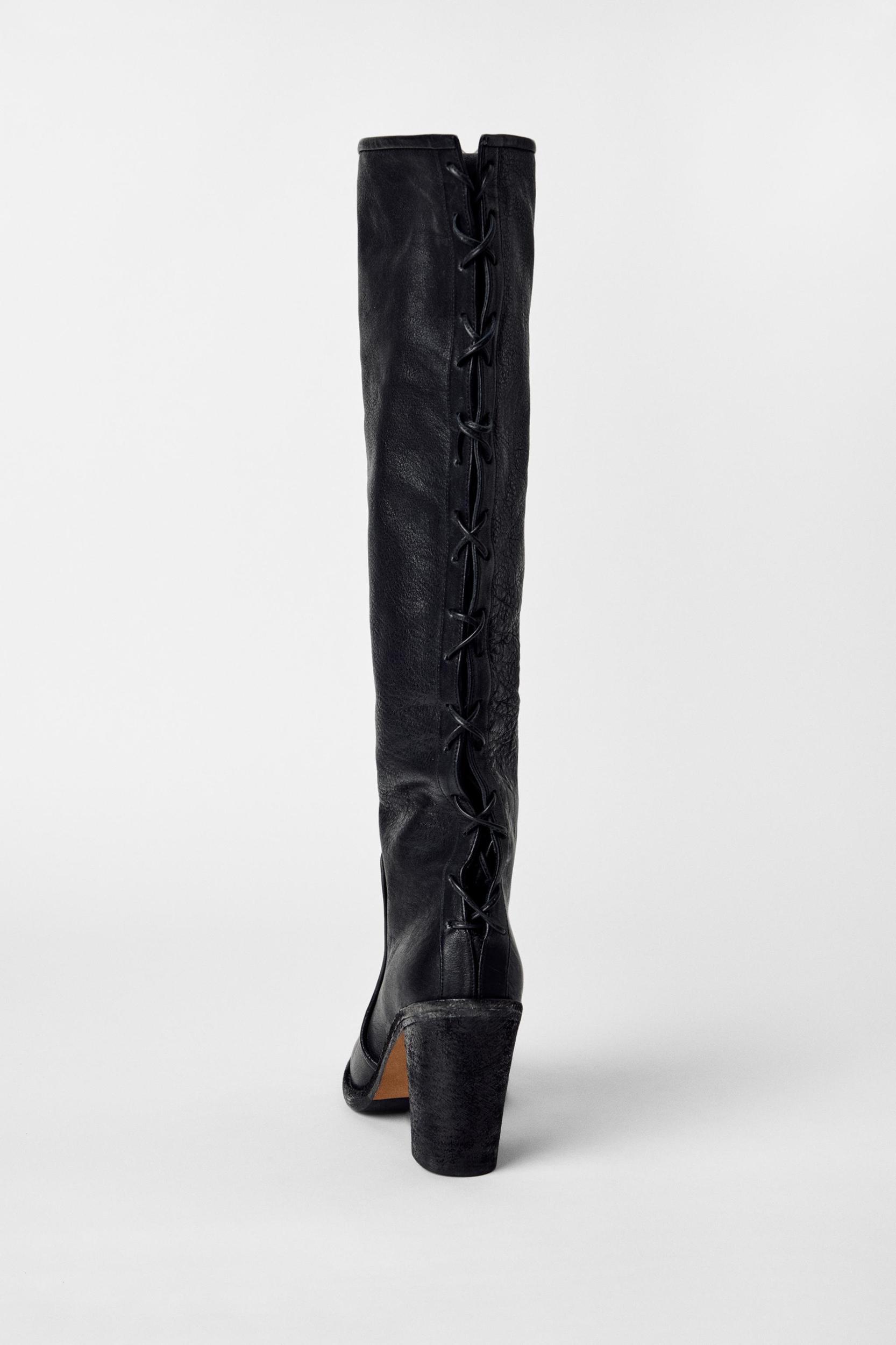 LEATHER LACE-UP BOOTS KATE MOSS X ZARA Product Image