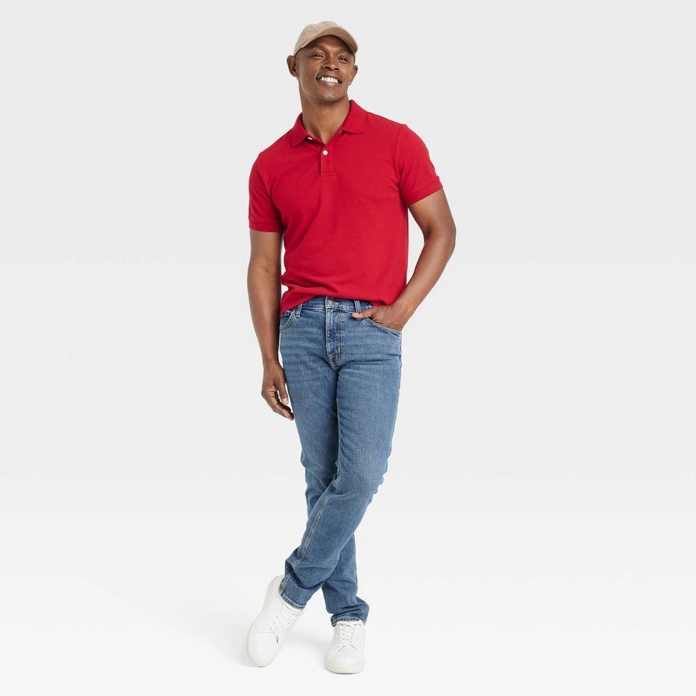 Men's Every Wear Polo Shirt - Goodfellow & Co™ Red Velvet X L: Cotton Blend, Midweight, Standard Fit, Machine Washable Product Image