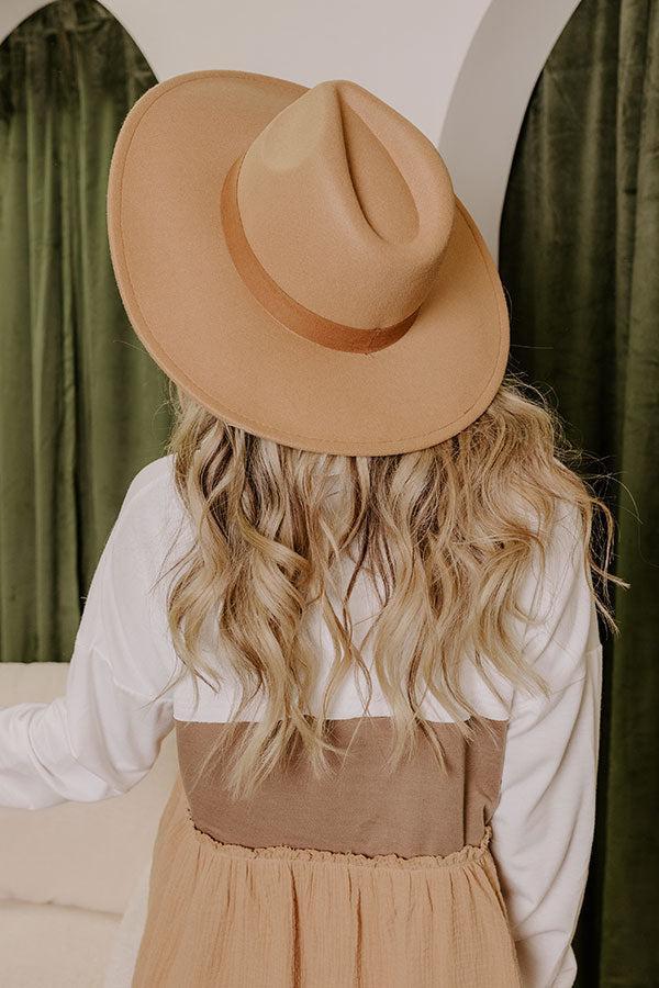 Fall Vibes Felt Fedora in Khaki Product Image
