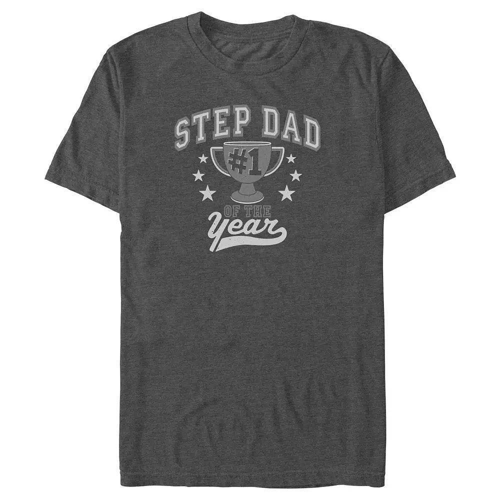 Big & Tall Stepdad Of The Year Graphic Tee, Men's, Size: 5XL, Grey Heather Product Image