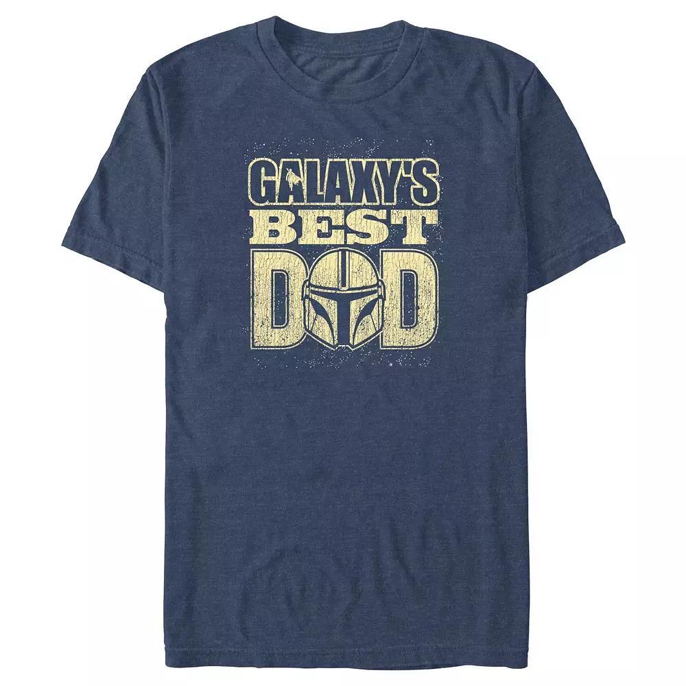 Big & Tall The Mandalorian Galaxy's Best Dad Graphic Tee, Men's, Size: 3XL, Navy Grey Product Image