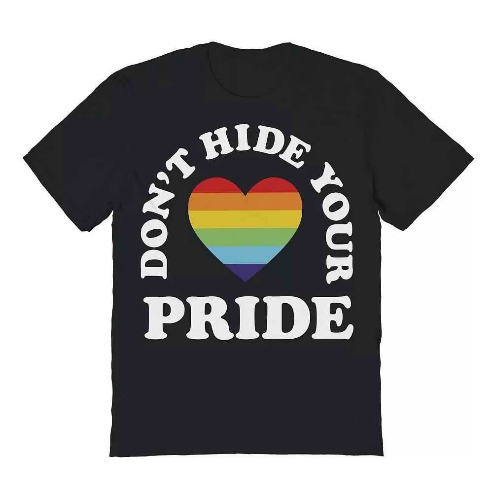 Men's COLAB89 by Threadless Dont Hide Your Pride Pride Graphic Tee, Size: XXL, Black Product Image