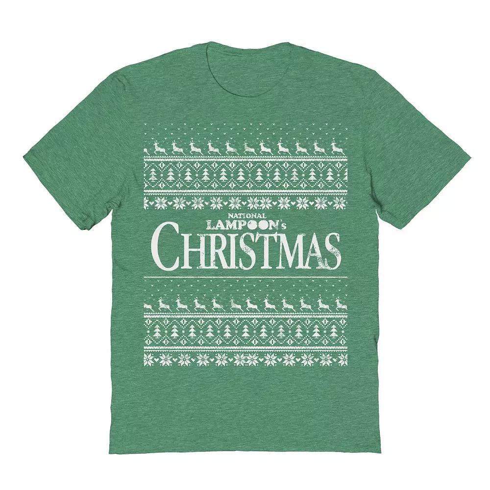Men's Ugly Sweater Christmas National Lampoon's Christmas Vacation Graphic Tee, Size: XXL, Grey Irish Green Product Image