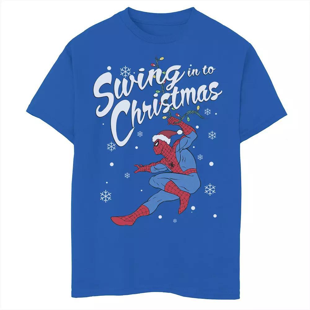 Boys 8-20 Marvel Spider-Man Swing In To Christmas Tee, Boy's, Size: Small, Royal Product Image