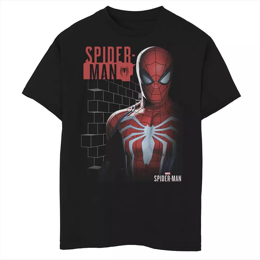 Boys 8-20 Marvels Spider-Man Game Brick Portrait Graphic Tee, Boys Product Image