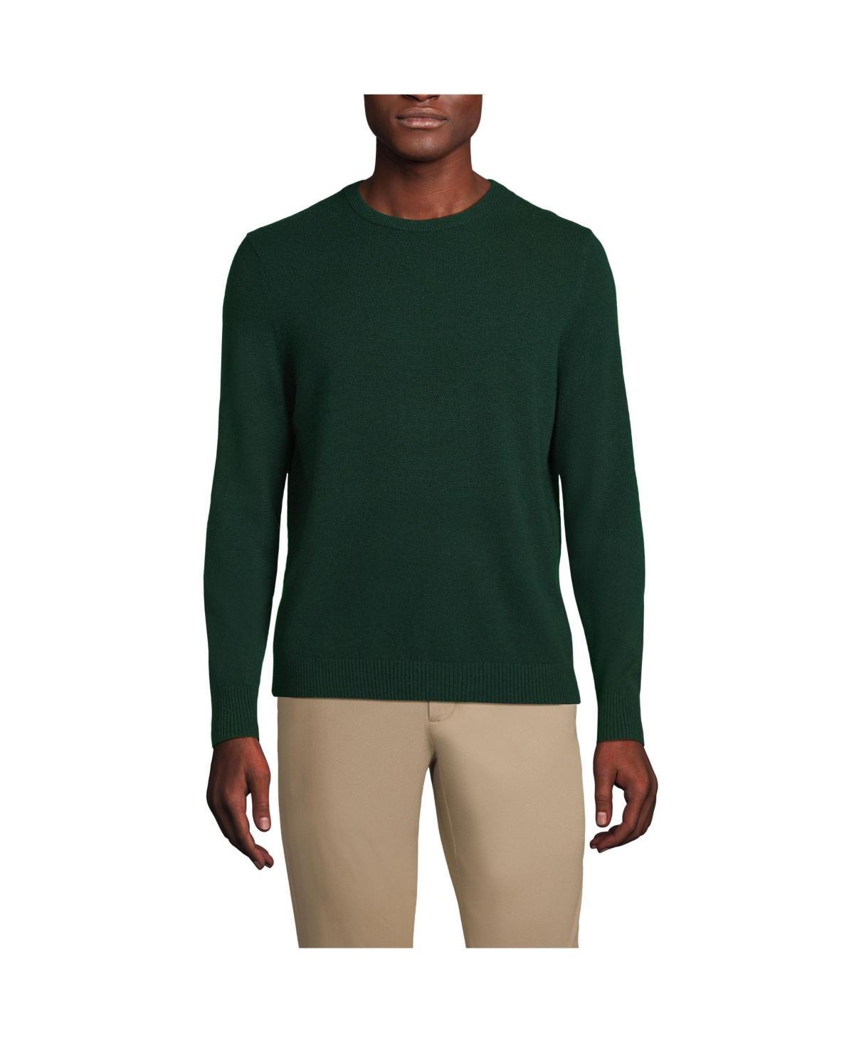 Men's Lands' End Fine-Gauge Cashmere Crewneck Sweater, Size: Small, Grey Heather Product Image